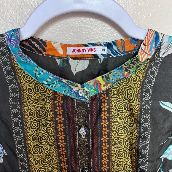 Johnny Was Tibby Jaime 3/4 Sleeve Silk Dress - Picture 6 of 10